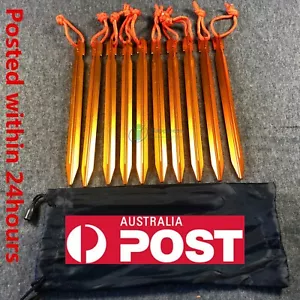 8Pcs 18cm Aluminum Alloy Outdoor Camping Trip Tent Peg Christmas gift - Picture 1 of 5