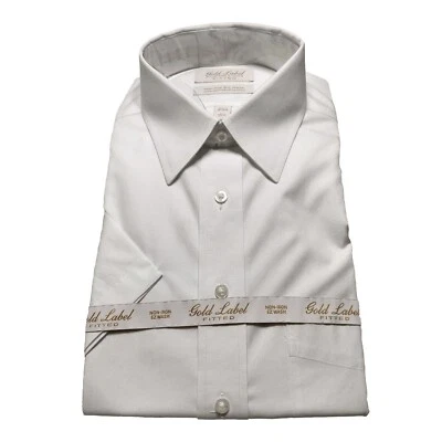 Roundtree Yorke Men's Size 15.5 Gold Label Short Sleeve Shirt Cotton White 36 - Image 1 of 4