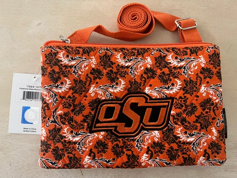 Oklahoma State University OSU Cowboys Purse Bloom Quilted Crossbody Handbag NWT Cover