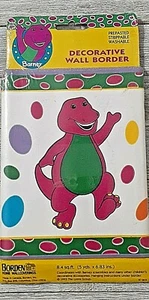 Barney Purple Dinosaur Cartoon Wall Border Pre-Pasted 5 Yd.Roll Lot #24G - Picture 1 of 2
