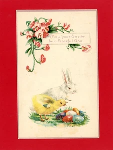 Postal antigua de saludo de Pascua - National Art Company - Imagen 1 de 2