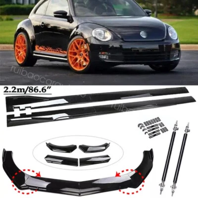 Front Bumper Lip Spoiler Splitter/Side Skirts/Strut Rods For Volkswagen Beetle - Image 1 of 4