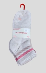 LUCKY BRAND Girls Socks  1/4 Crew Kids School Everyday 8 Pair Shoe 10C-4Y - Picture 1 of 6
