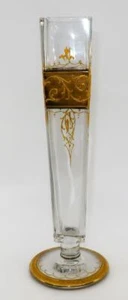 Antique Moser Glass, Glasfabrik Karlsbad 1895-1938, Gold Encrusted Vase, 12 3/8" - Picture 1 of 17