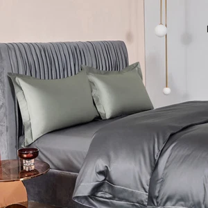 800 TC Cotton Sateen Pillow Sham Set of 2 Luxury Soft Comfy Fabric - Picture 1 of 19