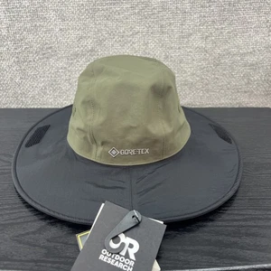Cappello antipioggia Outdoor Research Seattle nero oliva Gore Tex unisex taglia large nuovo! - Foto 1 di 18