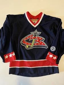 Vintage Columbus Blue Jackets Boys L/XL Blue Youth NHL KOHO Hockey Jersey - Bild 1 von 10