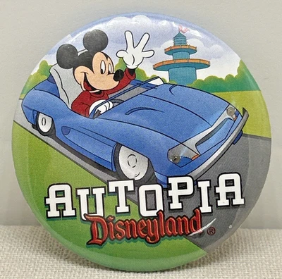 Vintage Rare 2000 Disney Disneyland Mickey Autopia Button Pin *NONWORKING LIGHTS - Image 1 of 3