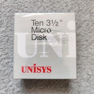 Unisys 10 3.5" Floppy Disks Double Sided High Density 2MB IBM/MS-DOS Unopened - Afbeelding 1 van 5