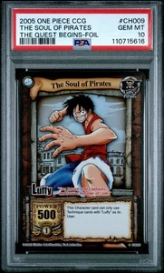 2005 One Piece CCG Luffy CH009 THE SOUL OF PIRATES THE QUEST BEGINS FOIL PSA 10 - Picture 1 of 2