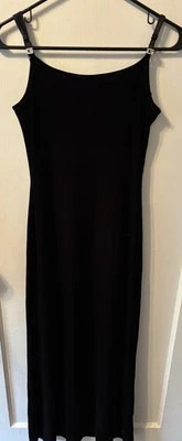 Vestido maxi regata vintage Y2K Guess jeans pequeno preto veludo - Imagem 1 de 4