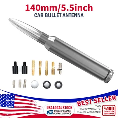 ANTENA DE ALEACIÓN DE ALUMINIO CALIBRE 50 BULLET plateada para Nissan Frontier 2000-2019 Foto 1 de 4