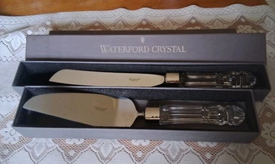 Juego de cuchillos nupciales Lismore Waterford vintage en caja servidor de pasteles desplazado Irlanda  Foto 1 de 4