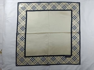Burberry Cotton Scarf Scarves Headband Cream Singnature Pattern 19"×19" - Picture 1 of 6
