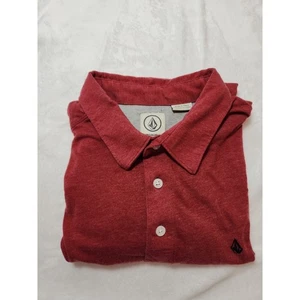 Volcom Polo Shirt Mens Large Red Short Sleeve Golf Skate Street Urban Preppy - Picture 1 of 11