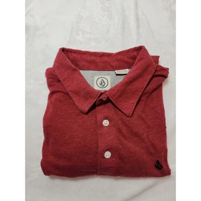 Volcom Polo Shirt Mens Large Red Short Sleeve Golf Skate Street Urban Preppy - Image 1 of 4