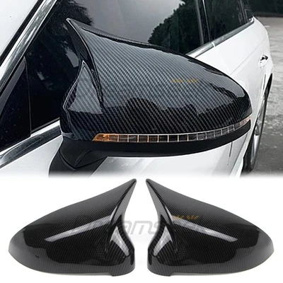 Rearview Side Mirror Carbon Fiber Style Cover For Audi A4 B9 Sline 16+ With Turn - Image 1 of 4