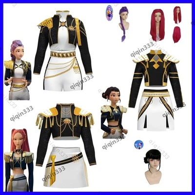 Mädchen K-Pop Demon Hunters Kostüm Perücke Rumi Mira Zoey Cosplay Fancy kleid - Bild 1 von 4