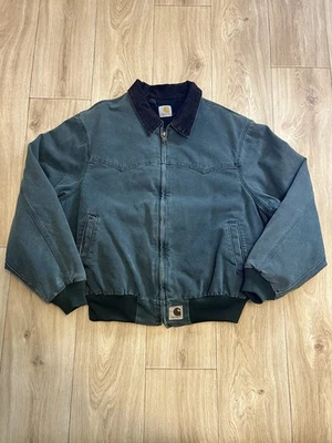 Chaqueta verde cazador vintage años 90 Carhartt Santa Fe J14HTG cuello pana XL/XXL Foto 1 de 4
