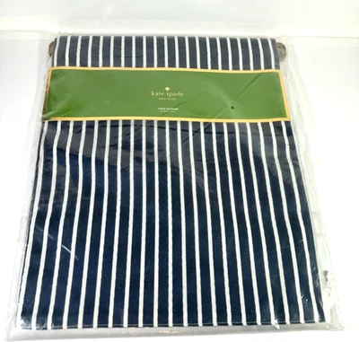 Kate Spade Harbour Drive Table Runner 15x72" Navy Blue White Striped NEW SEALED - Image 1 of 4