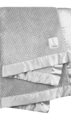 NEW Little Giraffe Honeycomb Baby Blanket Silver Faux Fur 36" x 30.5" - Image 1 of 4
