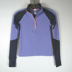 ivivva Girls Size 8 Purple Pink & Black Stretch Quarter Zip Pullover - Picture 1 of 4
