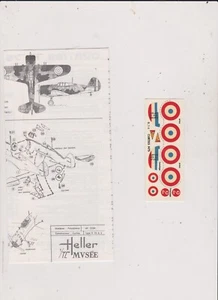 HELLER CURTISS H 75 A 3-1/72 INSTRUCTIONS AND DECALS - Picture 1 of 1