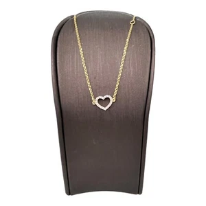 9ct 9K Yellow Heart Charm Fine Cable Link Bracelet 1.0 Gram 18cm. Brand New - Picture 1 of 8