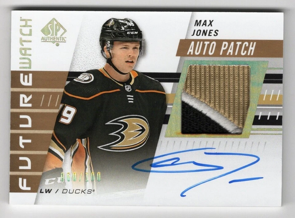 2019-20 SP Authentic Future Watch Limited Auto Patch Max Jones 060/100 3 COLOR - Image 1 of 1
