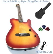 Haze Solid Body Nylon String Electric Guitar,Piezo Pickups+Free Bag MRC601EQCS for sale