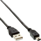 3x InLine USB 2.0 Mini-Kabel Stecker A an Mini-B Stecker 5pol. schwarz 1m