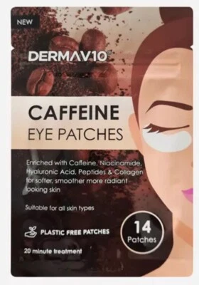 Under Eye Gel Mask Pads Caffeine Eye Patches Hydrolyzed Collagen 14 Patches X2 - Image 1 of 2