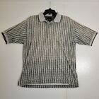 Greg Norman Collection Men's Medium Golf Polo Shirt Gray Black Short Sleeve Sz M