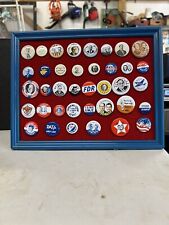 Vintage Campaign Button Lot 38 Total Repro 1972 With Frame, Kennedy, Nixon
