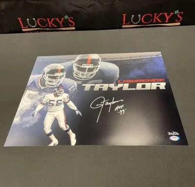 Lawrence Taylor Signed Auto 16x20 Photo Comp LE /56 PSA COA HOF 99 Giants - Image 1 of 3