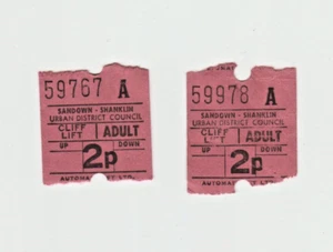 2 Sandown - Shanklin Cliff Lift Tickets, Isle of Wight - Picture 1 of 1