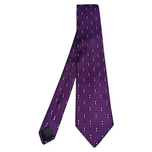 EUC Brooks Brothers Seidenkrawatte Herren lila strukturiert geometrische Quadrate Krawatte - Bild 1 von 6