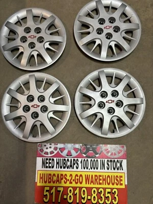 Chevrolet Impala 2000-05 Set 4  Hubcaps Oem 16”Repainted Textured Some Flaws - Image 1 of 4
