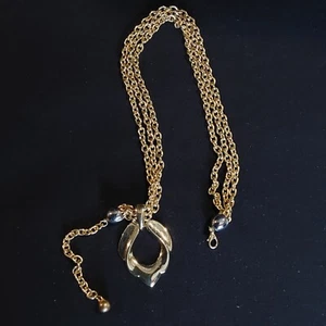 Vintage Express Goldtone Heart Pendant Necklace 1982 - Picture 1 of 11