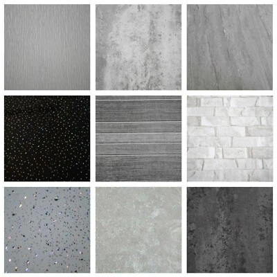 Grey White Black Sparkle Marble 10mm Bathroom Cladding Panels PVC Wet Wall - Image 1 of 4