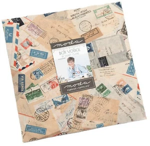 Bon Voyage Moda Layer Cake 42 100% Cotton 10" Precut Quilt Squares - Picture 1 of 2