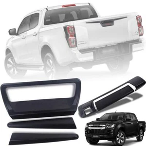 Tailgate Door Handle Cover SET Black For Isuzu DMAX D-MAX Pickup Ute 2020-2021 - Picture 1 of 9