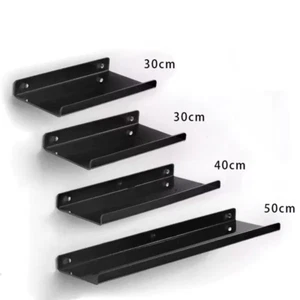 Wall Mounted Acrylic Storage Rack No Punching Floating Shelf Clear Thick Display - Picture 1 of 63