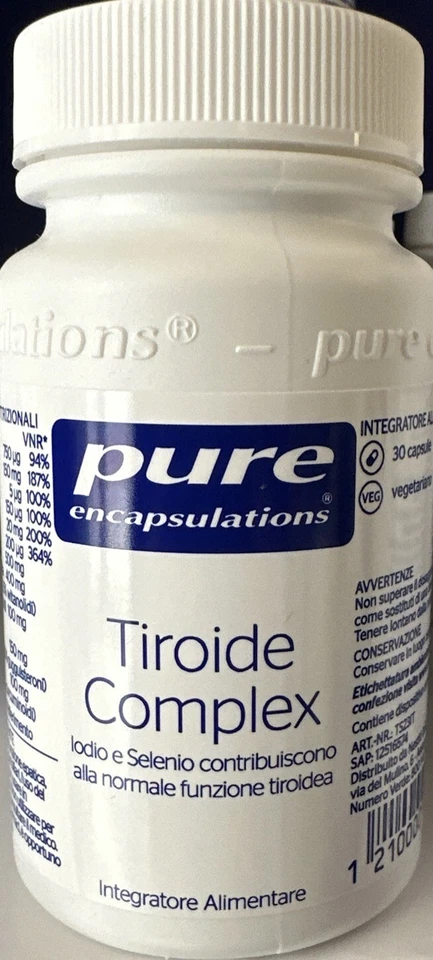 PURE ENCAPSULATIONS Tiroide complex - integratore alimentare 30 capsule Adatto ai vegetariani