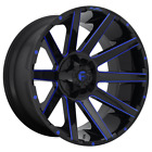 20 Inch Black Blue Wheel Rims Lifted Ford F250 F350 Fuel D644 Contra 20X10 8X70