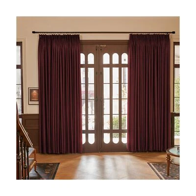 Cortinas plisadas de pellizco extra anchas que bloquean la luz cortina oscurecedora con Ti... Foto 1 de 4