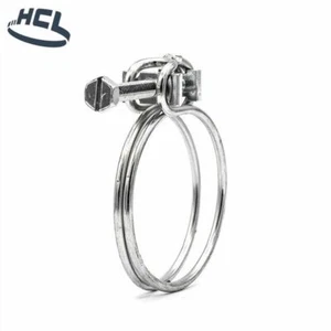 Clip tubo vite doppio filo/morsetto tubo a spirale placcato zinco Koi attacco clip stagno - Foto 1 di 6