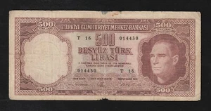 Türkei, 500 Lira, 1962, P-170a, seltene Banknote, Atatürk - Bild 1 von 2
