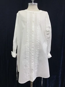 Camicetta tunica OshKosh B'gosh bambina taglia 14 bianca cotone bottoni pizzo davanti - Foto 1 di 11
