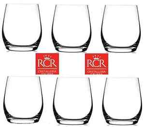 RCR Invino Crystal Whisky Glasses Set of 6 (37cl) Glass Whisky Wine Tumblers